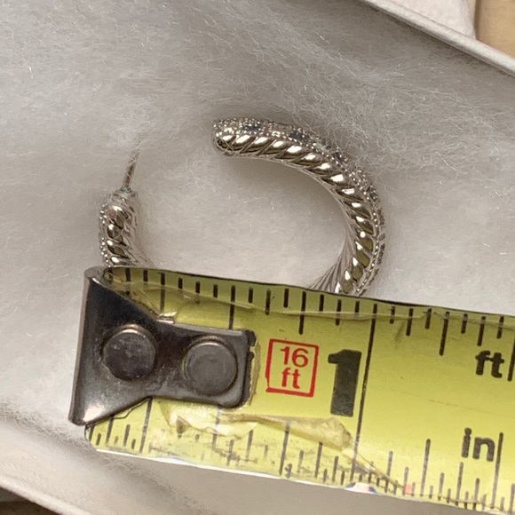 Chanel Silver Blue Crystal Hoop Earring - Picture 11 of 11